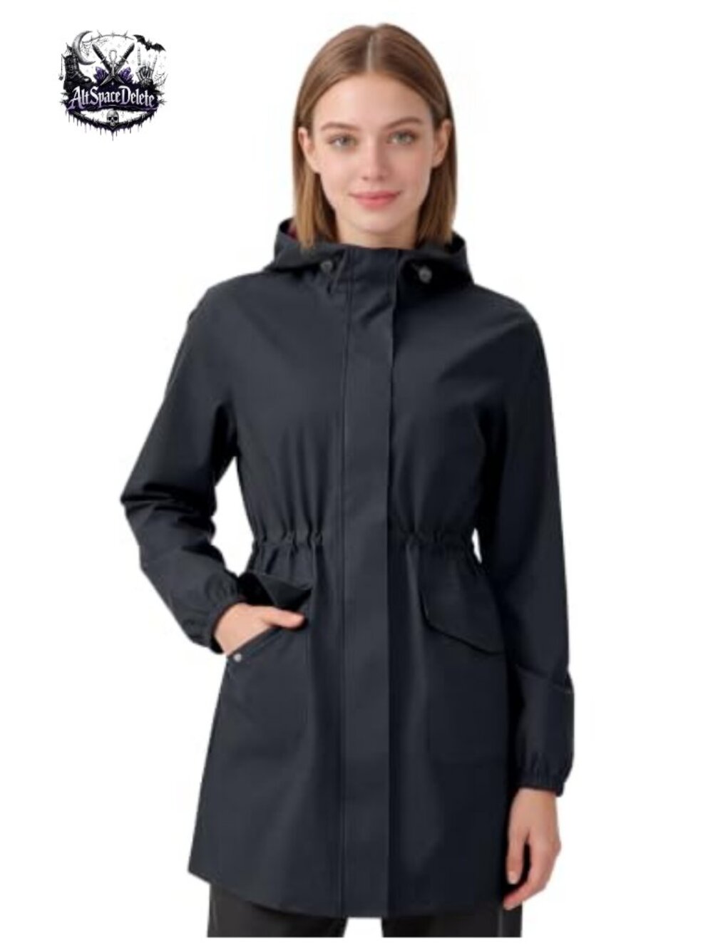 Women's Waterproof Lightweight Hooded Rain Jacket Packable